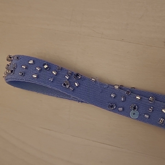 EUC MORI LEE Light Periwinkle Blue Beaded 3 Piece Skirt Set - Picture 9 of 17